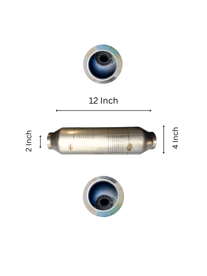 Sonic Boom Resonator Baffled Muffler Style 4" Body 12 Inch Long - Stainless