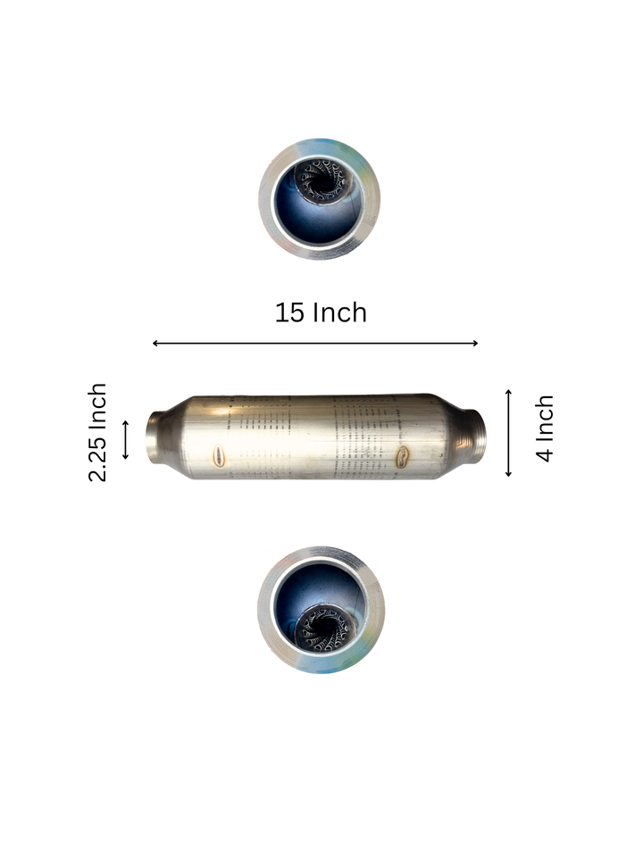 Sonic Boom Resonator Baffled Muffler Style 4" Body 15 Inch Long - Stainless