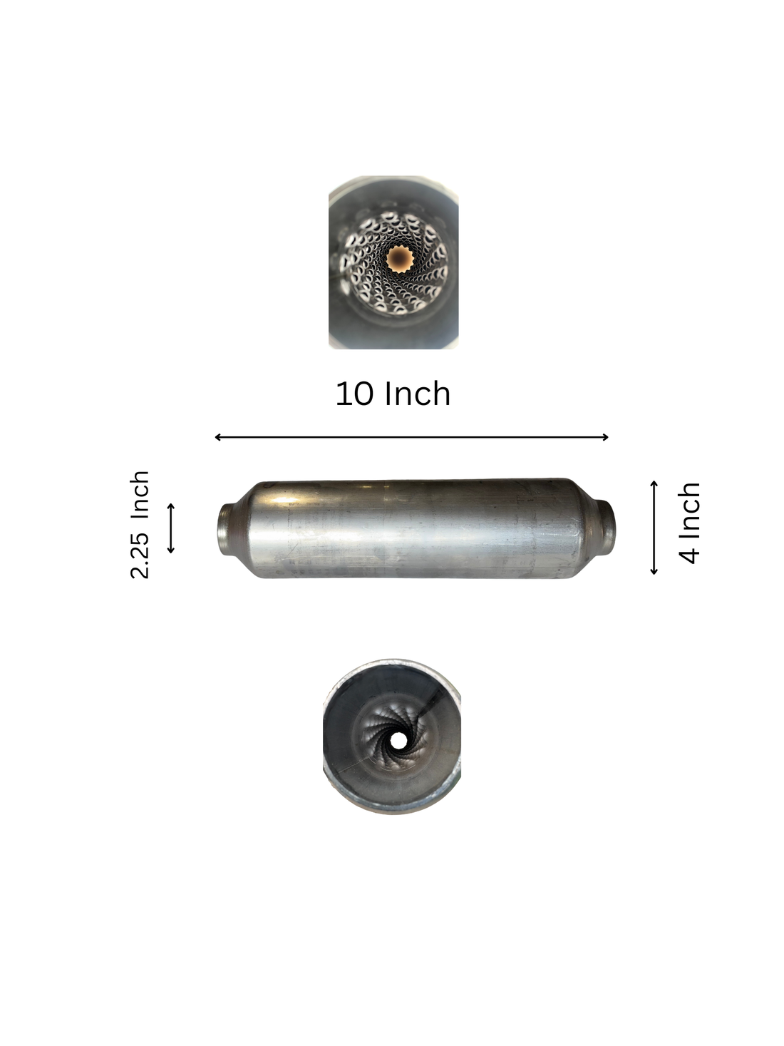 Sonic Boom Stainless Resonator  10 Inch Long 4 Inch Dia.