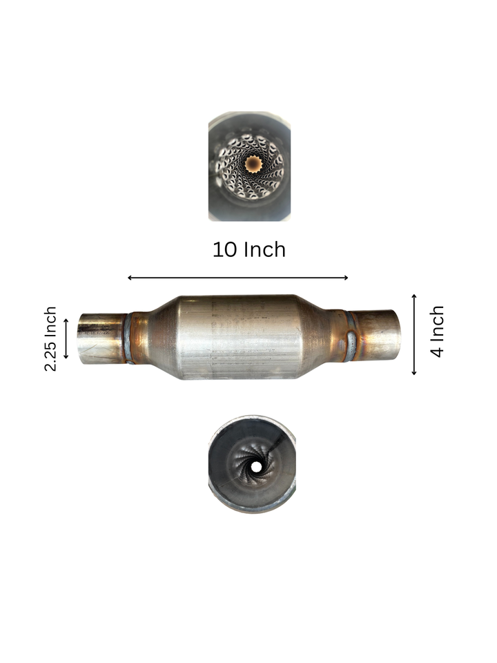 Sonic Boom Stainless Resonator 10 Inch Long with Neck 4 Inch Dia.