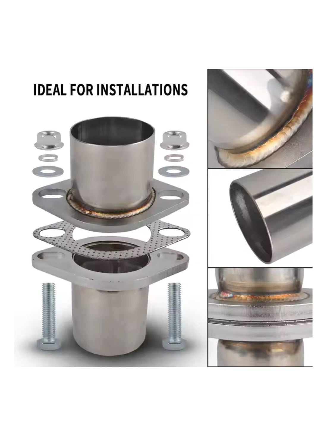 Universal Stainless Steel Exhaust Flange Pipe Repair Kit –  2 Inch  IN/OUT