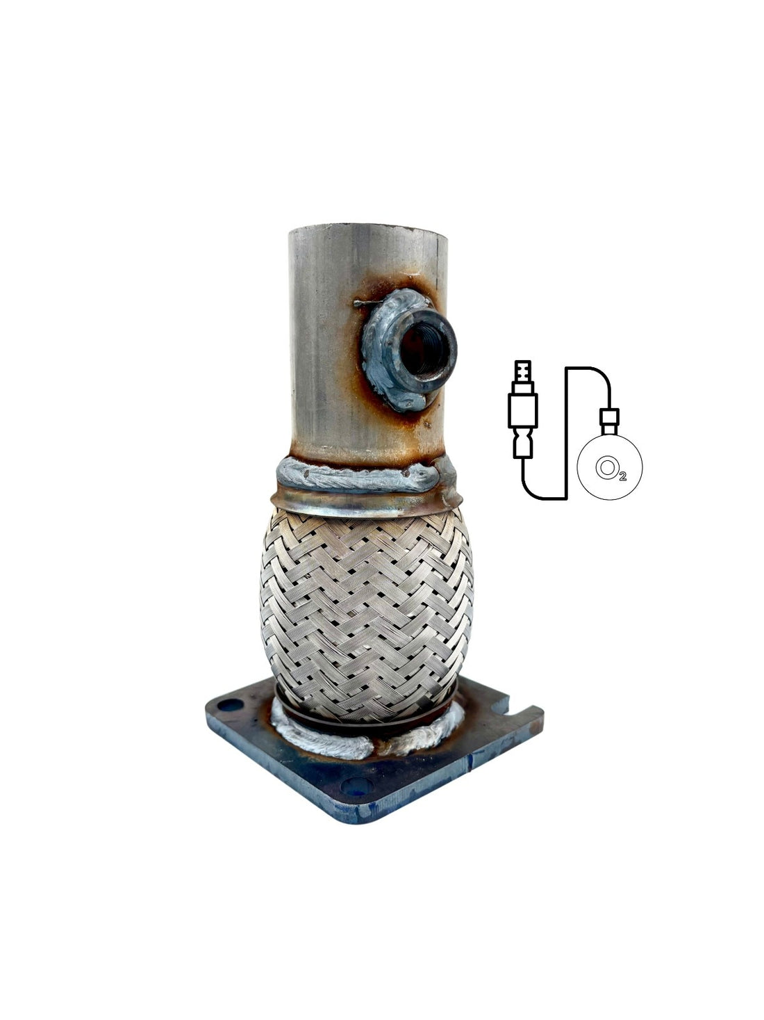 Stainless Steel Flange Flex Coupling Exhaust Repair Pipe with o2 for Jeep ,Dodge and Chrysler