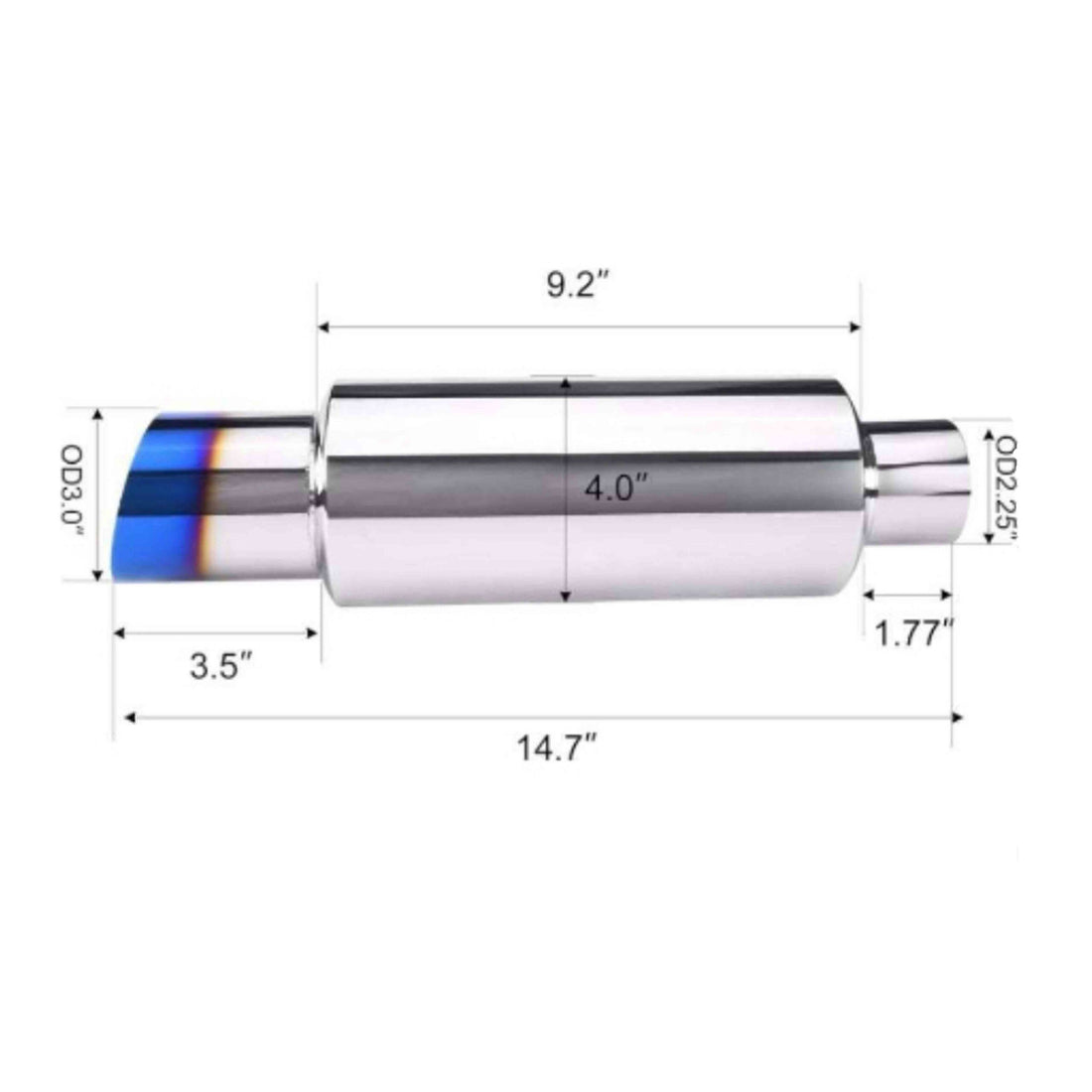 Stainless Steel Exhaust Tip, Universal 15" Length image 2