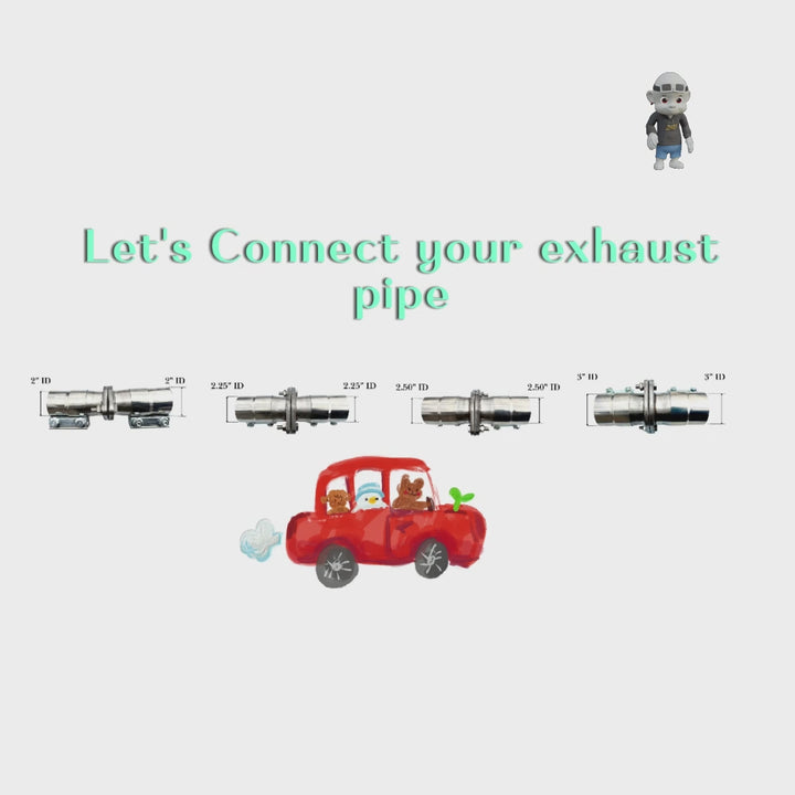 Universal Stainless Steel Exhaust Flange Pipe Repair Kit –  3 Inch  IN/OUT